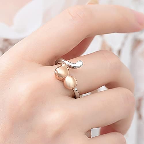 Heeqing AE312 1PCS Кремативен накит прстен за пепел прилагодлив слатка мачка Урна прстени држач за спомен -меморијален спомен