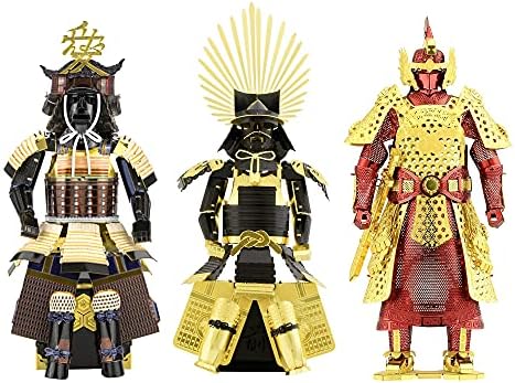Фасцинации на метална земја 3Д метални модели комплети оклоп сет од 3 - самурај наое Канетигу - јапонски Тојотоми - Кинески Минг