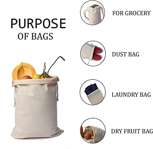 Biglotbags Muslin Tags - Двоен влечење, органски памук, врвен квалитет на еко -пријателски природни природни торби. Пакет од 25