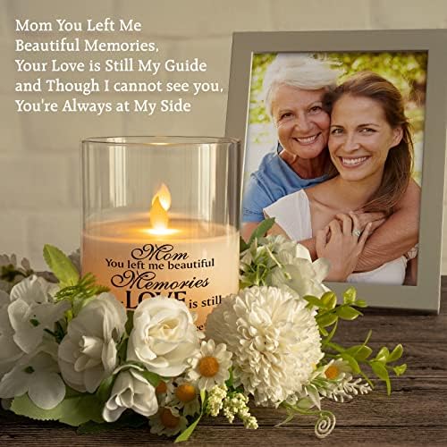 HN HAIINAA FLAMELEL MEMORIAL свеќа, стаклен вистински восок предводена свеќа со тајмер Симпатијата свеќа подароци за отпадоци за загуба на мајчини спомен -обележја за губење на