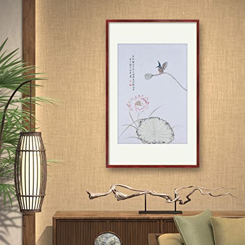 Лотус цвет кинески сликарство рачно насликани уметнички дела wallидни уметности Ориентално мастило за миење акварел за канцеларија во спална соба