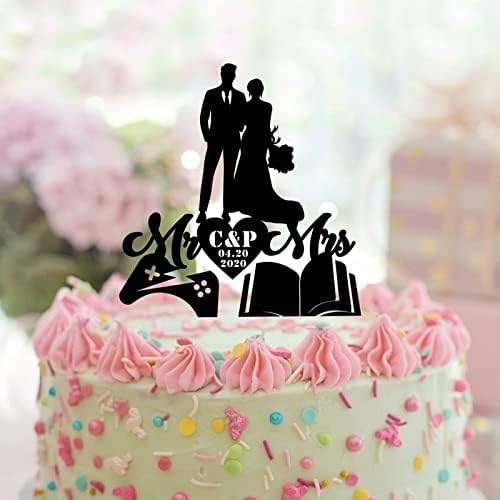 Рустикална Свадбена Торта Топери Персонализирани Смешни За Парови За Свадба Годишнина Партија Декор Свадба Подароци Акрилик Црна
