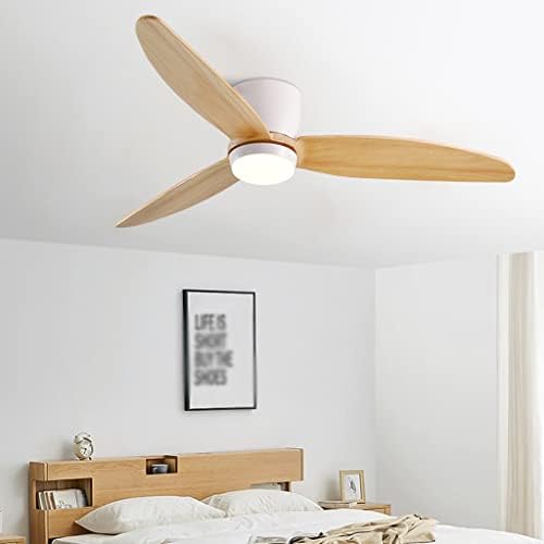 Модерни вентилатори на таванот со предводено дрво со далечински управувач едноставна спална соба дневна соба таванот светло вентилатор ламба