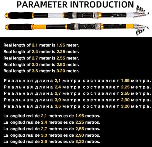 Akwnhoe 2,1M-3,6m морски риболов фидер тврда телескопска риболов шипка со солена вода риболов столб
