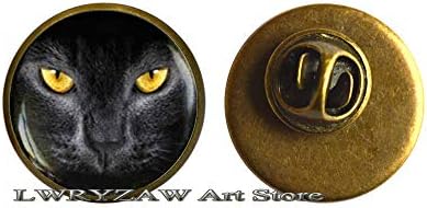 Мачка брош за накит со мачки брош што се носи уметнички пински шарм мачка пин црна мачка шарм брош, м246