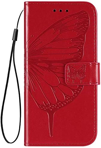 Ikasefu компатибилен со Samsung Galaxy S20 Fe 5g кутија мека пу -кожа паричник лента за картички слотови за ембос пеперутка цветна шок -шок
