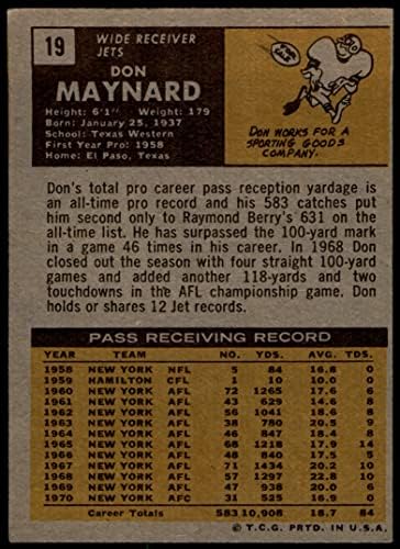 1971 Топпс # 19 Дон Мејнард Newујорк etsетс Екс Jets UTEP
