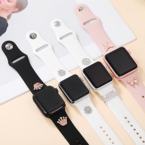Тајните лаги на 10 парчиња привлечности на опсегот на Apple Watch Watch со 1 компјутер инспиративни прстенести јамка и 9 компјутерски модни столпчиња,