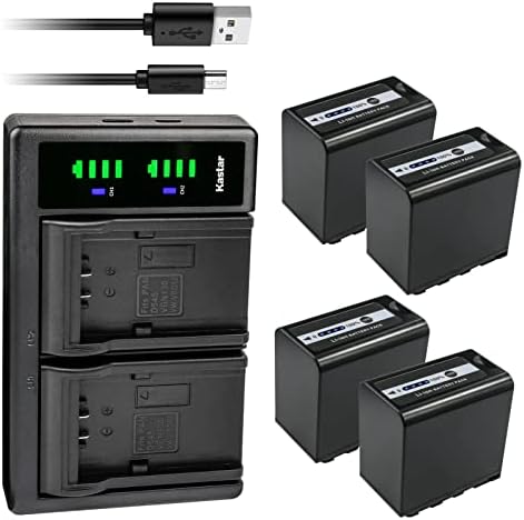 Kastar 4-Pack AG-VBR89G батерија и LTD2 USB полнач компатибилен со Panasonic HC-X2 4K Camcorder, Panasonic HC-X20 4K Mobile Camcorder
