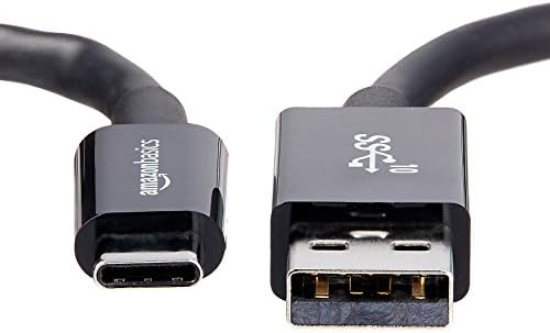 Основи на USB Type-C до USB-A машки 3,1 Gen2 адаптер за полнач за полнач-3 стапки-црна и USB 2.0 A-Male to Micro B кабел, 6 стапки, црно