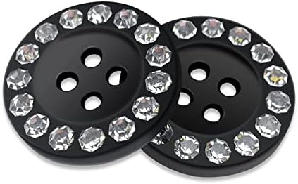 Копчиња за шиење на смола од 100 парчиња, црни копчиња 4-дупки занаетчиски ригистони копчиња 5/8 Заменско тркало кристално копче