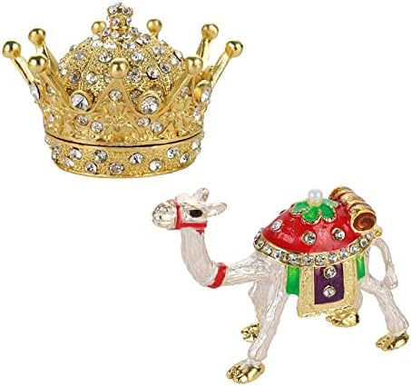 ЛОНГШЕНГ - Од 2001 година - Камила Златна круна Фигура за накит за накит Свадба на свадба Подарок Подарок за прстен Држач за држачи за држач за декор