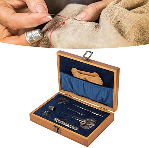 Сет за ножици за ножици за везење на Лукиг, ножици за шиење на европски стил, алатки за шиење за шиење со кутија за игла за шиење и трска