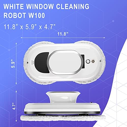 АПК Бел Робот За Чистење Прозорци W100, Автоматски Робот За Чистење Прозорци 11,8 x 5,9 x 4,7 Инчи, Робот За Чистење Прозорци од 40ml, Правосмукалка