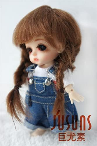 Jusuns Mohair Doll Pigs JD018 3-4inch 9-10cm Убава Ана долга близнаци плетенка bjd коса 1/12 лати бела мала додатоци за кукли