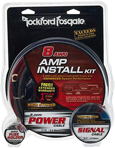 Комплет за инсталирање на засилувач Rockford Fosgate 8 AWG со интерконекција