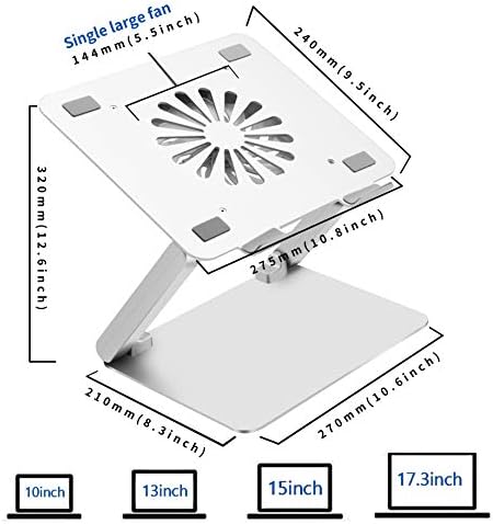 Подлога за ладење на лаптоп за звук со вентилатор со низок шум и 3,0 USB центри, вентилиран лаптоп лаптоп спречи прегревање, ергономски