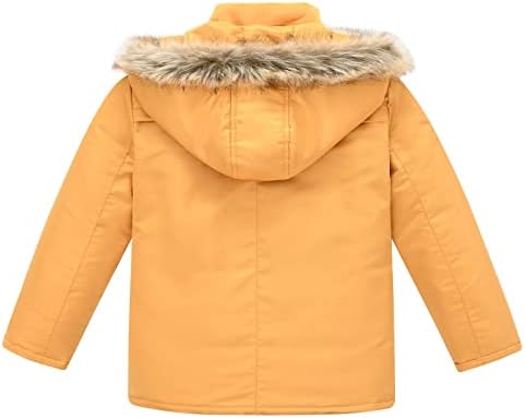 Деца момчиња девојчиња зимско згуснето палто со џебна јакна со качулка, дете, ветроупорен патент, густо топло 2 годишно старо