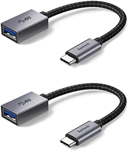 Adapter Syntech USB C до USB, 2 пакет USB C до USB3 адаптер, USB тип Ц до USB, Thunderbolt 3 до USB женски адаптер OTG кабел компатибилен со