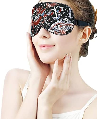 Шарена апстрактна маска за спиење на пајсли ноќно покривање око за жени мажи ја блокираат светлината за прилагодување на каишот