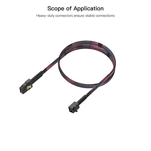 Wordima Mini SAS HD кабел, внатрешен Mini SAS HD кабел, 1,6 ft SFF-8643 до Mini SAS 36Pin SFF-8087, Mini SAS 36Pin до SFF-8643 Кабел за брз пренесување на податоци за кабел