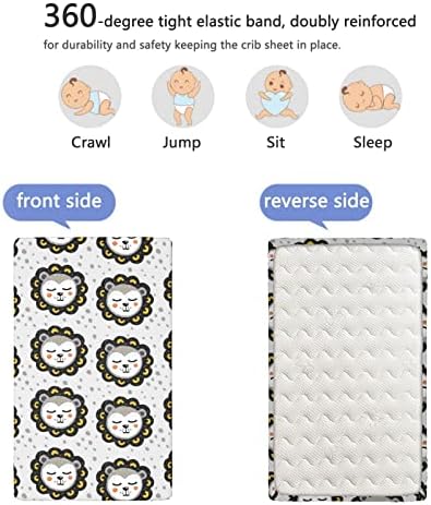 Расадник тематски вграден креветче за креветчиња, стандарден душек за креветчиња, ултра мек материјал - листови за креветчиња за девојчиња или момче, 28 „x52“, бледо