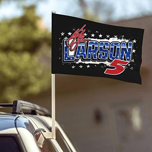 Кајл Ларсон 5 Патриотски автомобил со знаме на знамето на знамето на моделот на знамето 12x18 во