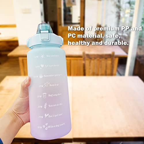 Hellocreate 2L/64oz Мотивационо шише со вода со време да пиете искривен бокал за вода за канцелариска работа
