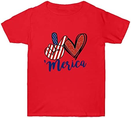 Патриотски кошули за жени во САД знаме летен краток ракав со кратки ракави со v-вратот starsвезди на маички шарени лабави вклопени обични забавни