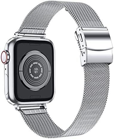 Sanxiuly компатибилен со Apple Watch 8/7 Band 45mm 41mm со Bling Case, мрежни мрежи од не'рѓосувачки челик за серија 8/7 Apple Watch Band.