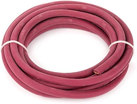 1/0 мерач Brand EWCS - 10 стапки црвена - бакарна премиум индустриска оценка Екстра флексибилен кабел за заварување 600 волти