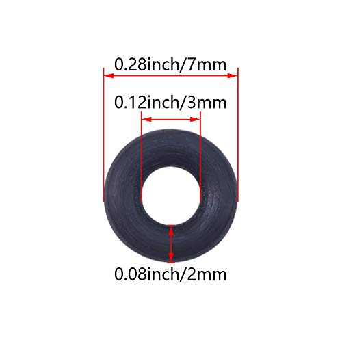 Jutagoss нитрилна гума О-прстени, 7мм OD 3mm ID 2mm ширина, метричка буна-n Заптивка запечатување, пакет од 50