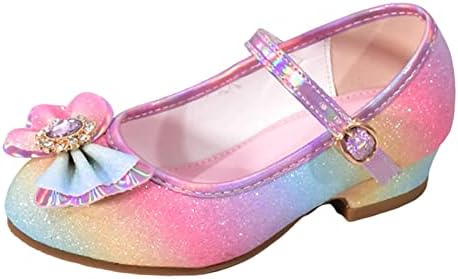 Деца чевли со дијамантски сјајни сандали принцези чевли лак високи потпетици покажуваат принцези чевли со големина 7 мали деца девојки