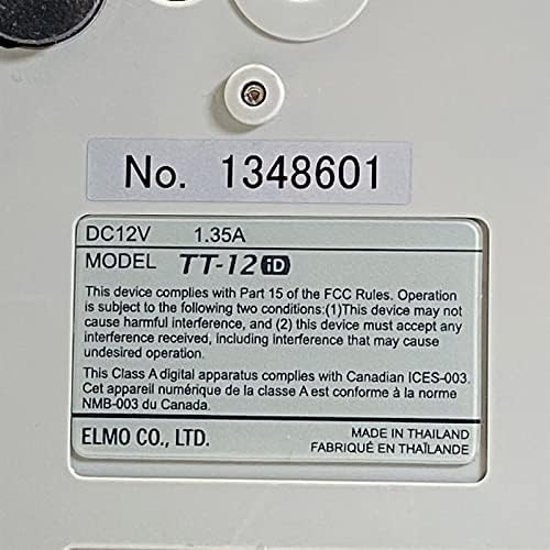 Elmo 1349 Model TT-12ID Interactive Document Camera, моќен 96X зум и 3,4-мегапикселен CMOS сензор за слика, мазни подвижни слики на 30 fps,