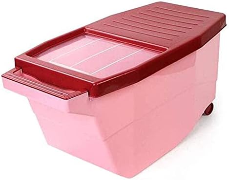 КОНТЕЈНЕР За Складирање Кутија ЗА ориз Кантина Со Двоен Капак Розова Флип Кофа Со Ориз На Масата Капацитет За Складирање Барел Задебелен