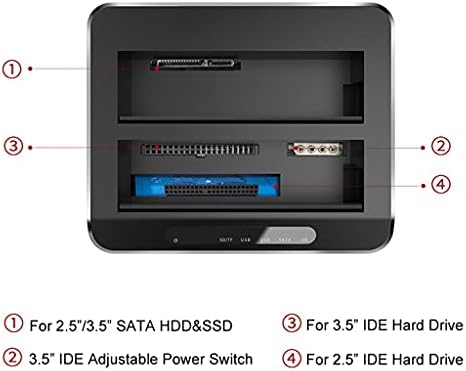 ДЕБЕЛА ДВОЈНА ЗАЛИВ USB 3.0 ДО SATA IDE Надворешен Хард Диск Докинг Станица со 2-Порта Центар Читач На Картички 2.5/3.5 Инчен SATA/IDE HDD