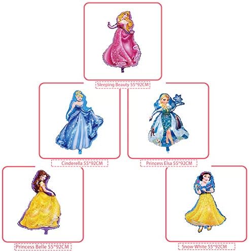 Јурноет 5-пакет принцеза роденден фолија балон девојки Омилена принцеза роденден материјали партија украси