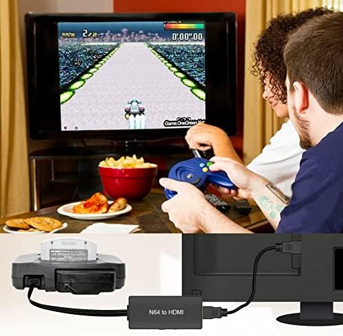 EJDTOP N64 ДО HDMI-Компатибилен Адаптер Конвертор w/ HD Кабел За Nintendo 64/SNES/NGC/СФЦ Gamecube Конзола, Црна