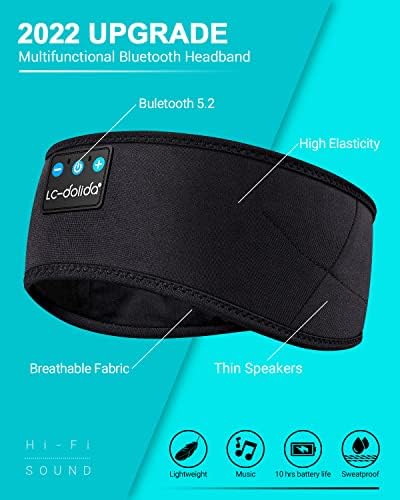 Лц-долида Слушалки За Спиење Bluetooth Лента За Глава, Безжични Слушалки Лента За Глава, Маска За Спиење Со Bluetooth Тенки