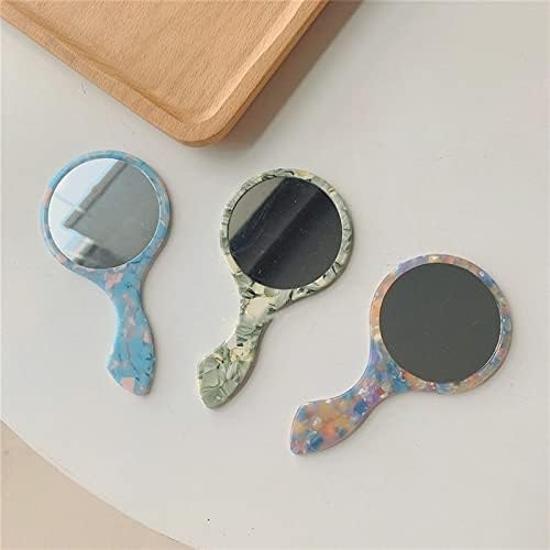 Ахфам шминка огледало за шминка рачно кружно огледало со рачно огледало компактен ретровизори козметички