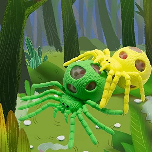 Holgosiu 2 сет пајак стрес топка со лигави вода мониста фидгет играчка пајак скуши сензорна играчка за олеснување на анксиозноста играчка