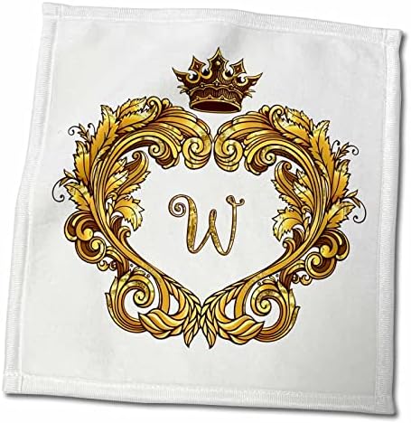 3drose Letter W Личен гроздобер злато кралски монограм персонализиран почетен - крпи