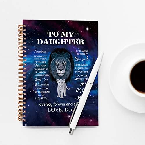 Golsoo Daughter Daughter Hardcover Sparlal The Totebook 6x8 инчи, ќерка те сакам засекогаш и секогаш спирален списание Подарок за дневник за лаптоп за ќерка од тато, 160 страници