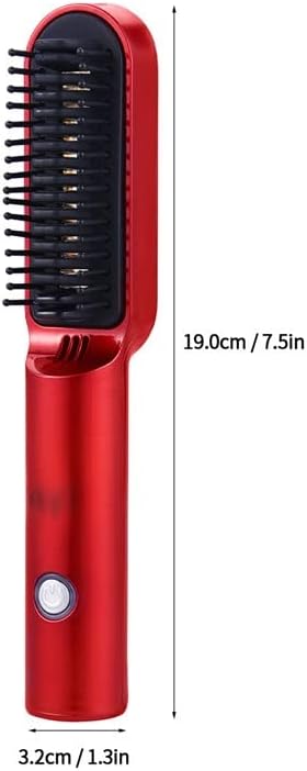 LXXSH Безжичен коса засилување четка топла чешел загреана јонска коса за исправа на коса, без брзо греење на брзо загревање на USB