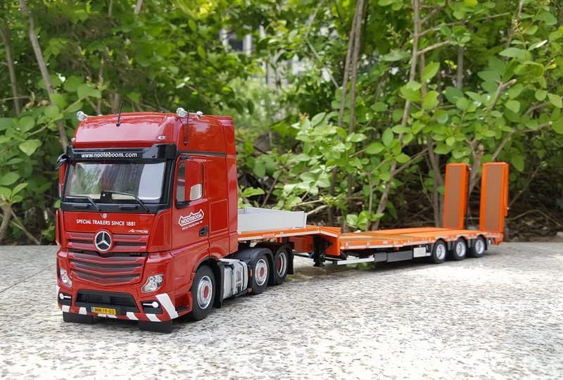 Gooseneck for Mercedes for Benz Actros Tractory Plus Transport Flater Trailer Set 1/32 Diecast Truck Pre-изграден модел