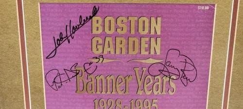 Бостон Гарден Мулти потпишана автограмирана врамена печатена птица havlicek ewing JSA - Автограмирана MLB Art