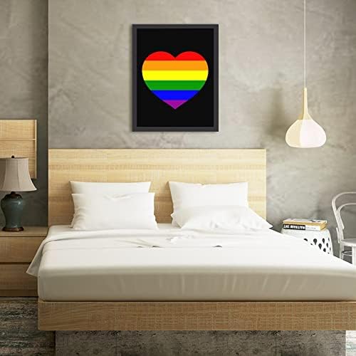 ЛГБТ геј гордост знаме дрвена слика рамка за уметнички дела фотографии слики wallид приказ за домашен декоративен