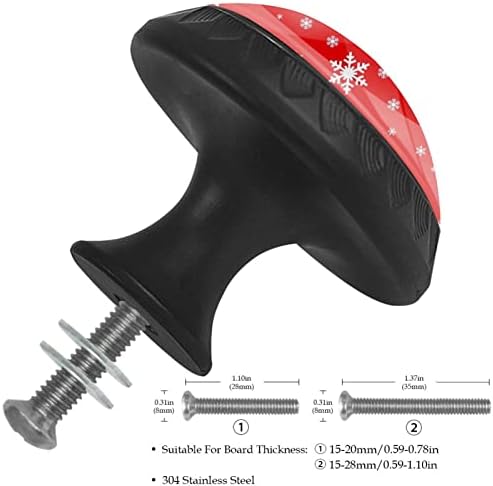 GueRotkr 12 компјутери, рачки во кабинетот, копчињата за кабинети, копчињата, рачки за ормани и фиоки, Божиќни снегулки црвена шема
