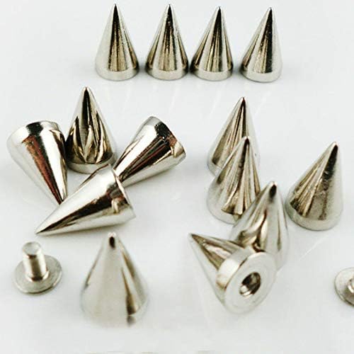 Laliva 100x 14mm сребрена конус дамки метални столпчиња кожа занишани шипки куршуми за завртки за облека торбички појас миленичиња