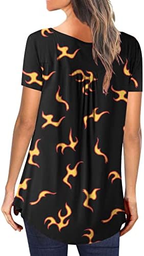 Женски летни врвови 2023 фустани обични кошула со долги ракави мода текстурирана вратоврска боја хенли блуза симпатична скриена стомачна туника